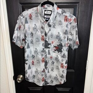 RSVLTS Star Wars Visions Gray and Red Button Down Shirt